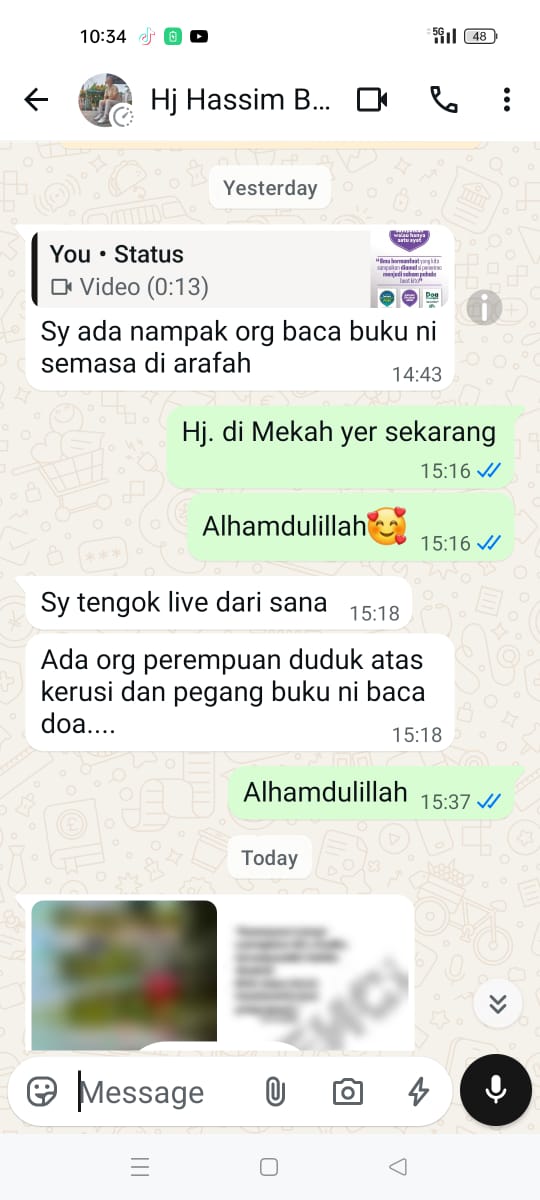 Testimoni buku Amalan Dicintai Allah dibaca di Arafah